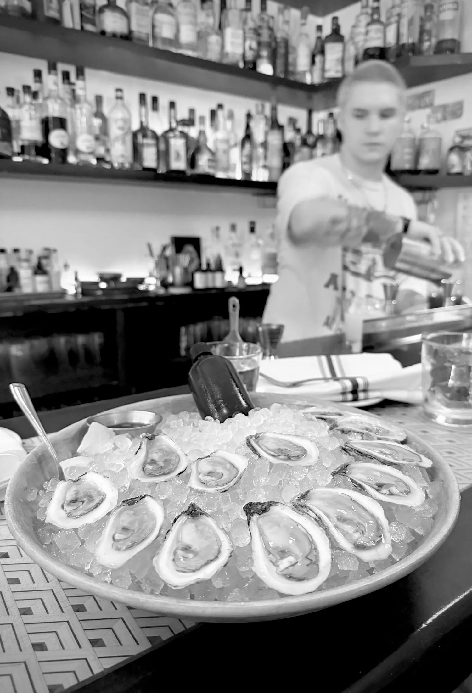 Oysters on ice at a Halifax cocktail bar